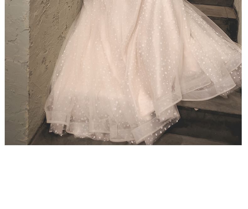 Neck Long-Sleeve Mock A-Line Floral Gown Plain (Various Designs) Evening