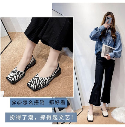 Square-Toe Slingback Sandals