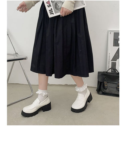 Platform Block-Heel Mary Jane Loafers