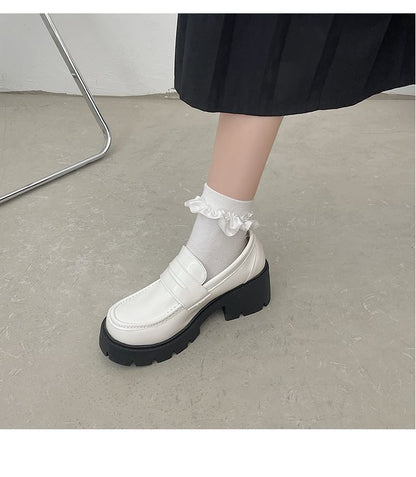 Platform Block-Heel Mary Jane Loafers