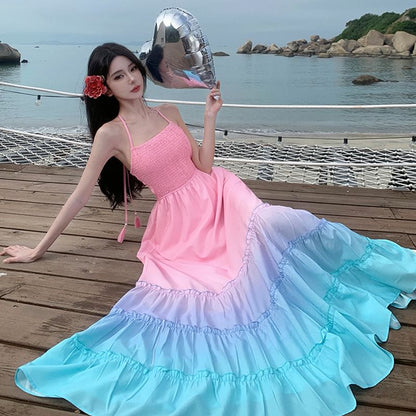 Halter Gradient Maxi Sundress