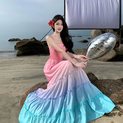 Halter Gradient Maxi Sundress