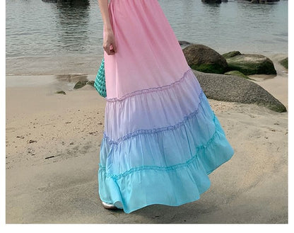 Halter Gradient Maxi Sundress