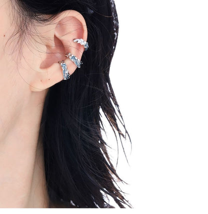 Irregular Stainless Steel Ear Cuff / Earring / Set