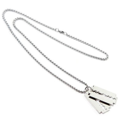 Razor Blade Pendant Stainless Steel Necklace (Various Designs)