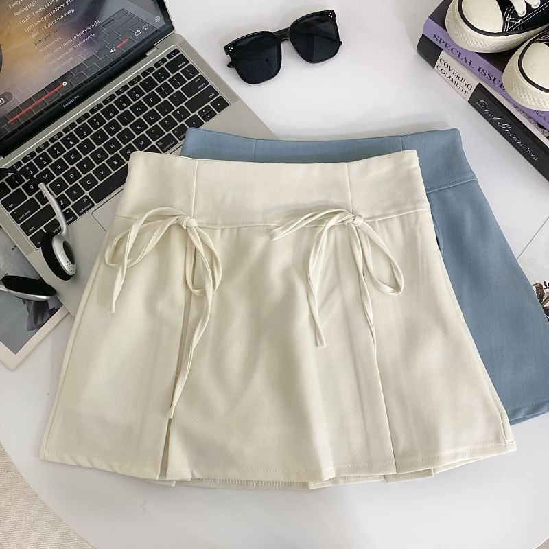 Plain Bow Mini A-Line Skirt