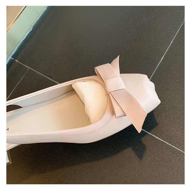 Bow Slingback Chunky Heel Sandals