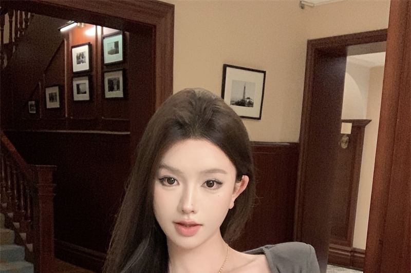 Set: Lace Panel Cami Top + Plain Cardigan