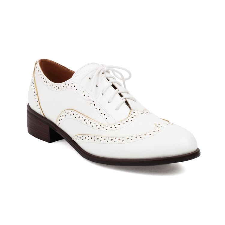 Brogue Lace-Up Oxford Shoes