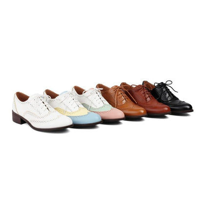 Brogue Lace-Up Oxford Shoes