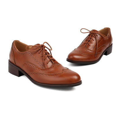Brogue Lace-Up Oxford Shoes