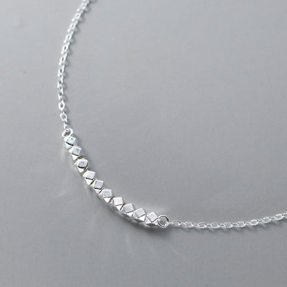 Geometric Bead S925 Sterling Silver Anklet