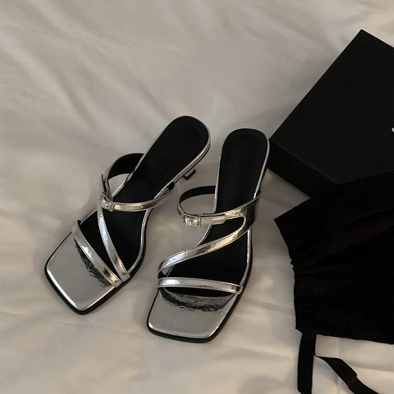 Toe Heel Kitten Square Sandals