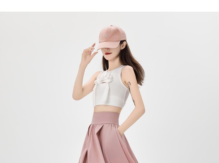 High Rise Plain Midi A-Line Skirt