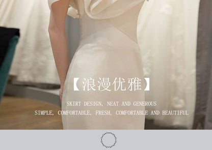 Gown Trained Wedding Shoulder Trumpet Off