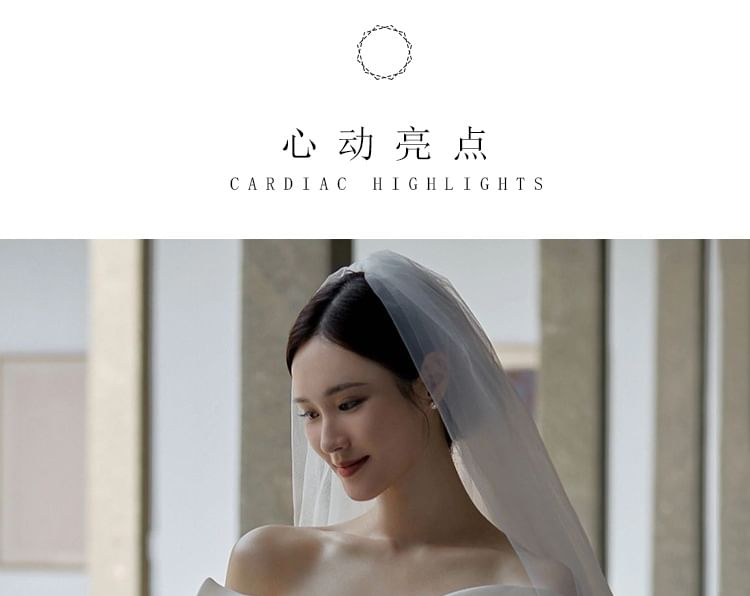 Gown Trained Wedding Shoulder Trumpet Off