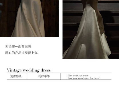 Gown Trained Wedding Shoulder Trumpet Off