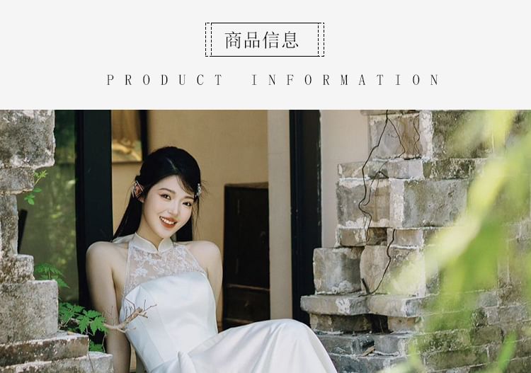 A-Line Lace Gown Sleeveless Wedding