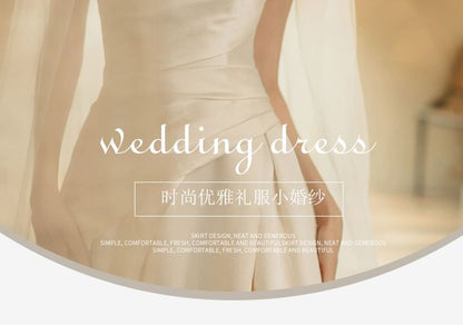 Wedding Gown A-Line Strapless Slit Hem