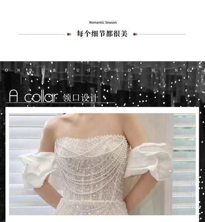 Off A-Line Trained Lace Evening Shoulder Gown