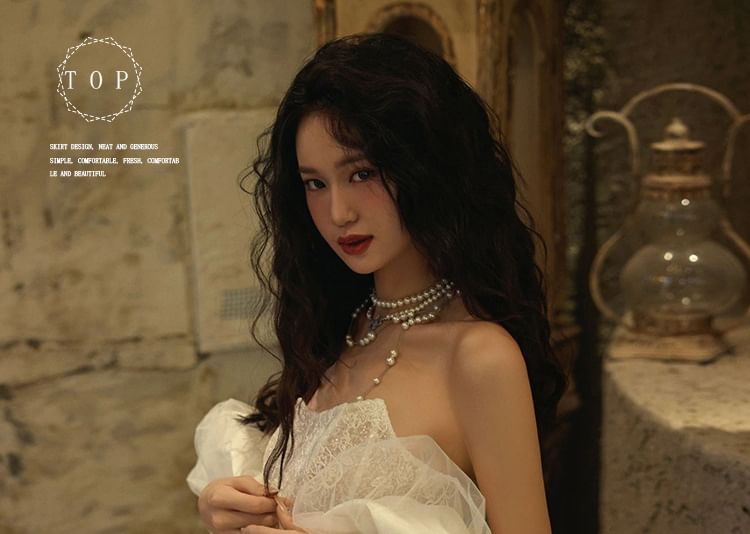 A-Line Trained Halter Neck Gown Evening Lace