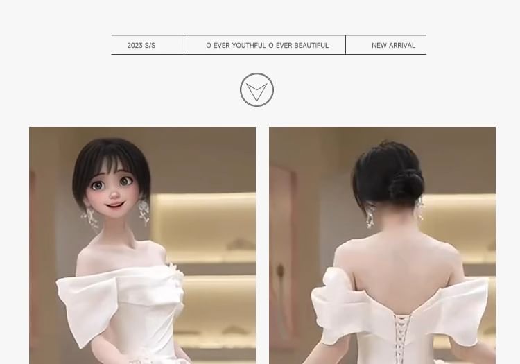 Gown A-Line Off Shoulder Wedding Trained