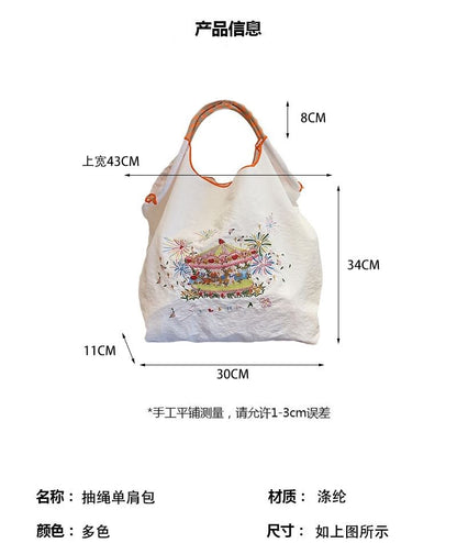 Embroidered Tote Bag