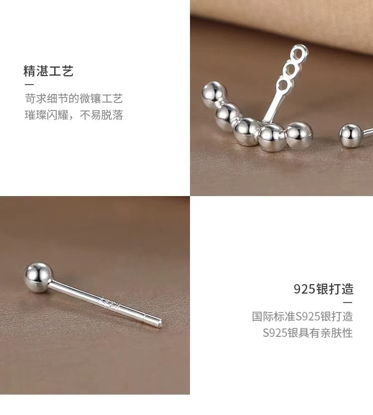 Sterling Silver Ball Ear Jacket