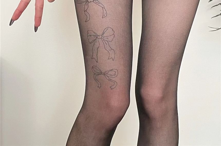 Bow Print Tights