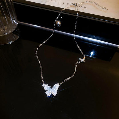 Butterfly Faux Crystal Alloy Bracelet / Necklace (Various Designs)