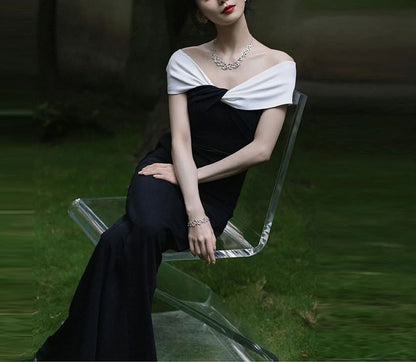 Shoulder Gown Tone Mermaid Evening Two Off