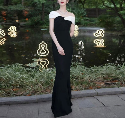 Shoulder Gown Tone Mermaid Evening Two Off