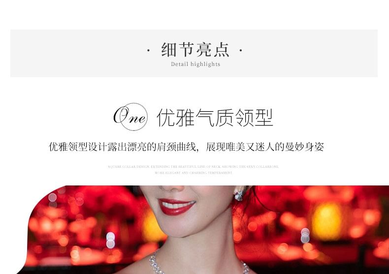 Shoulder Gown Tone Mermaid Evening Two Off