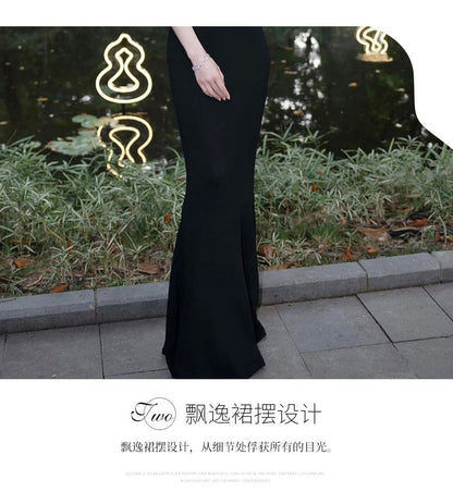 Shoulder Gown Tone Mermaid Evening Two Off