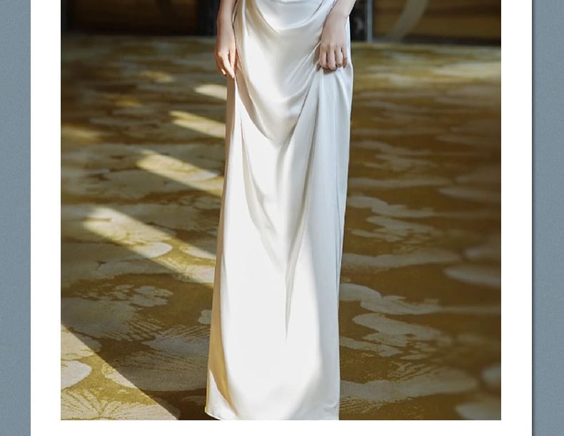 Shoulder Wedding Plain Mermaid Gown Off