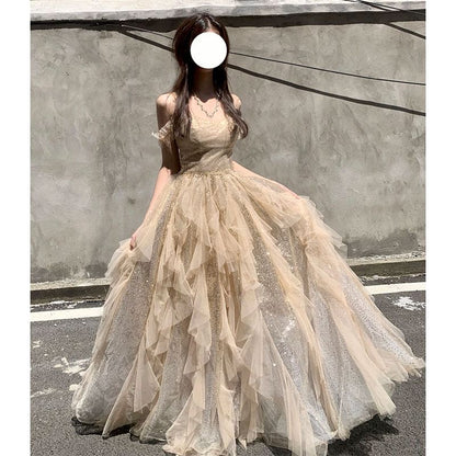 A-Line Evening Gown Rhinestone Plain