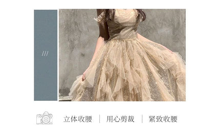 A-Line Evening Gown Rhinestone Plain