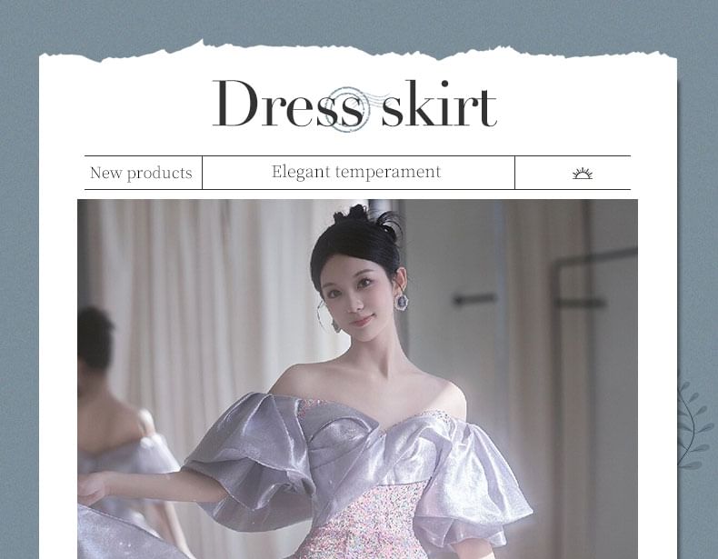 Sequin Gown Mermaid Off-Shoulder Evening