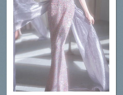 Sequin Gown Mermaid Off-Shoulder Evening