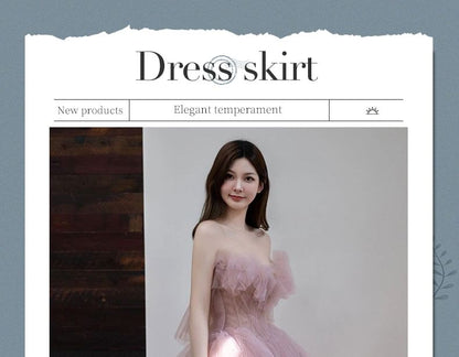 Strapless Gown A-Line Glitter Ball Mesh