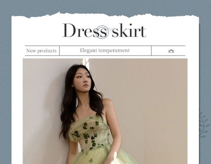 Detail Flower Strapless Gown Ball A-Line