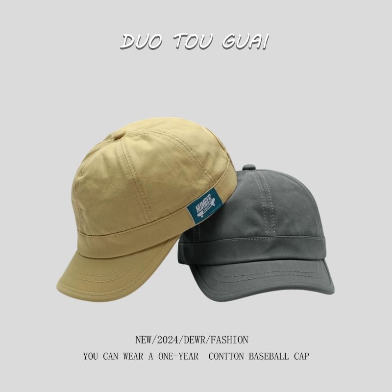 Applique Cap Brim Baseball Short