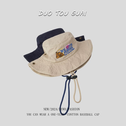 Embroidered Bucket Hat Cartoon