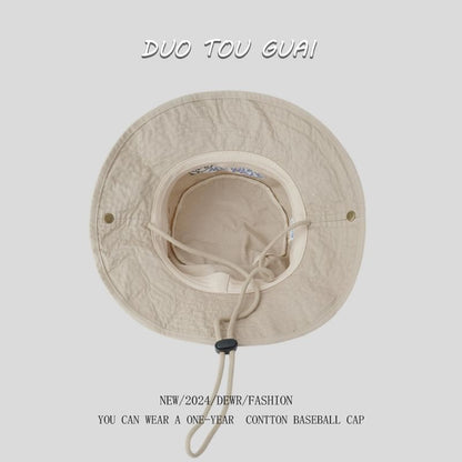 Embroidered Bucket Hat Cartoon