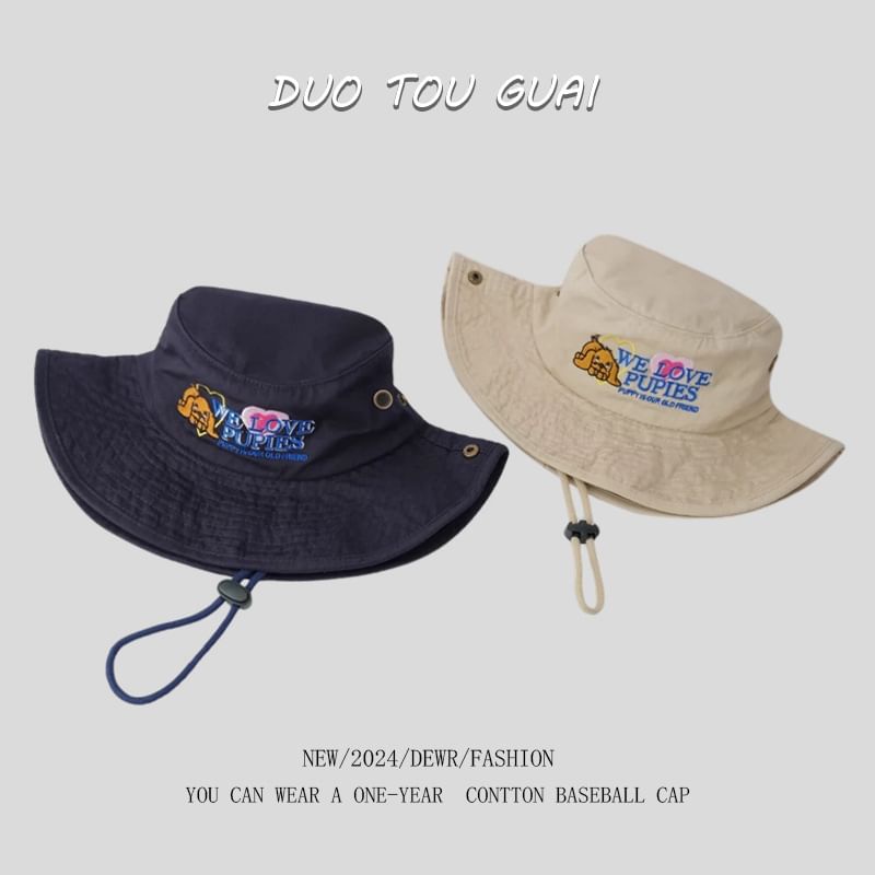 Embroidered Bucket Hat Cartoon