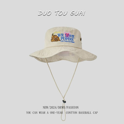 Embroidered Bucket Hat Cartoon