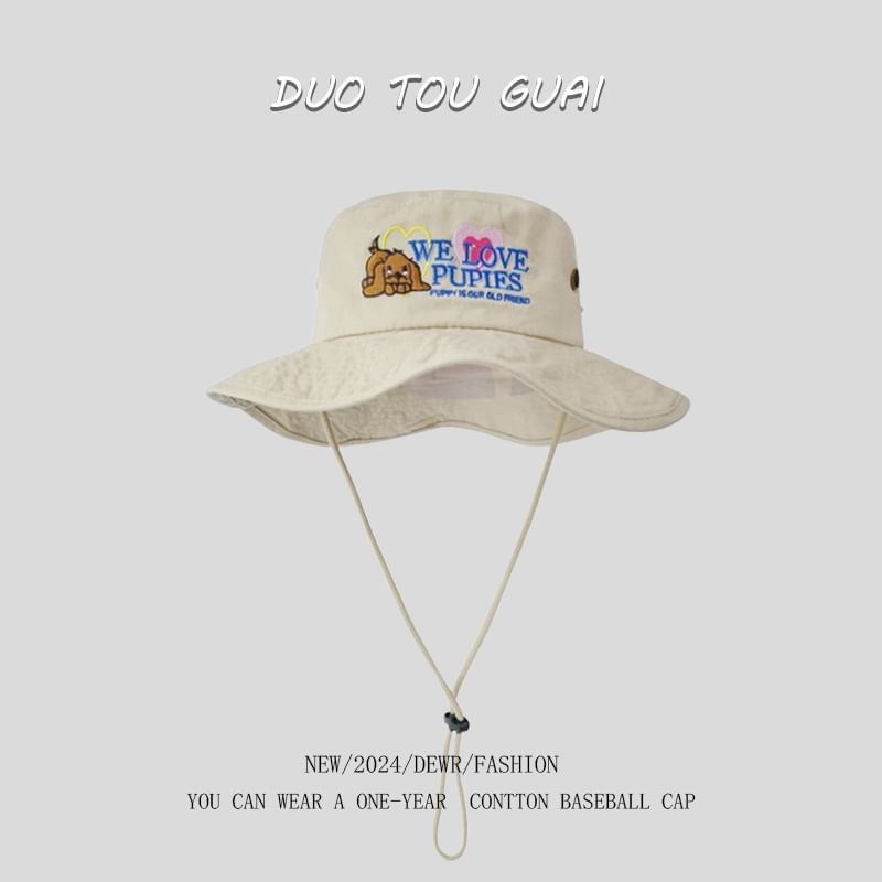 Embroidered Bucket Hat Cartoon