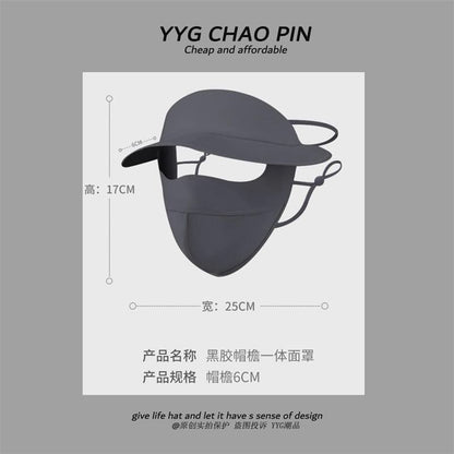 Sun with Protection Face Cover Plain Brim