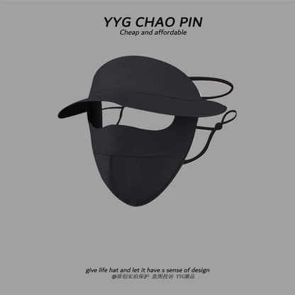 Sun with Protection Face Cover Plain Brim