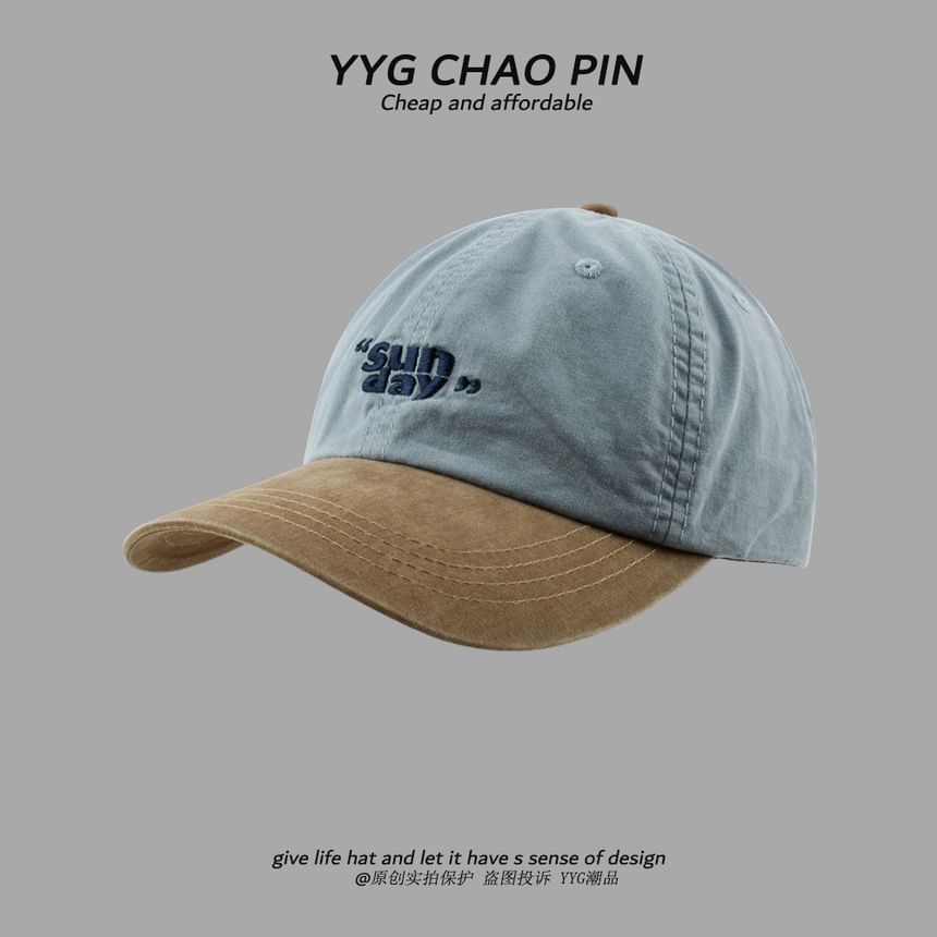 Baseball Cap Lettering Tone Embroidered Two